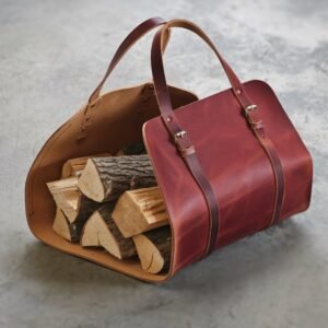 Campfire Logs Pull Up Leather Log Carrier