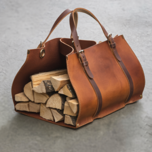 Heavy Logs Pull Up Leather Log Carrier
