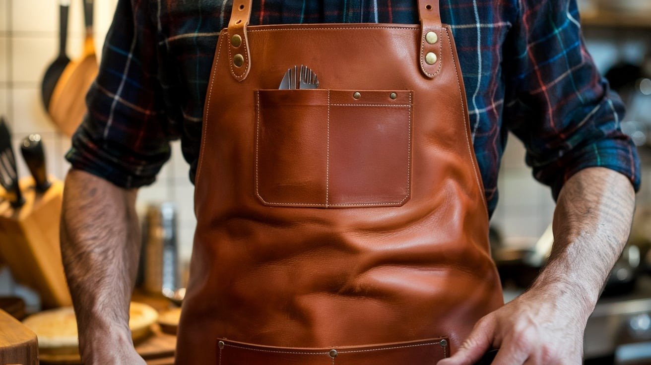What on earth men's leather shop work kitchen apron ?