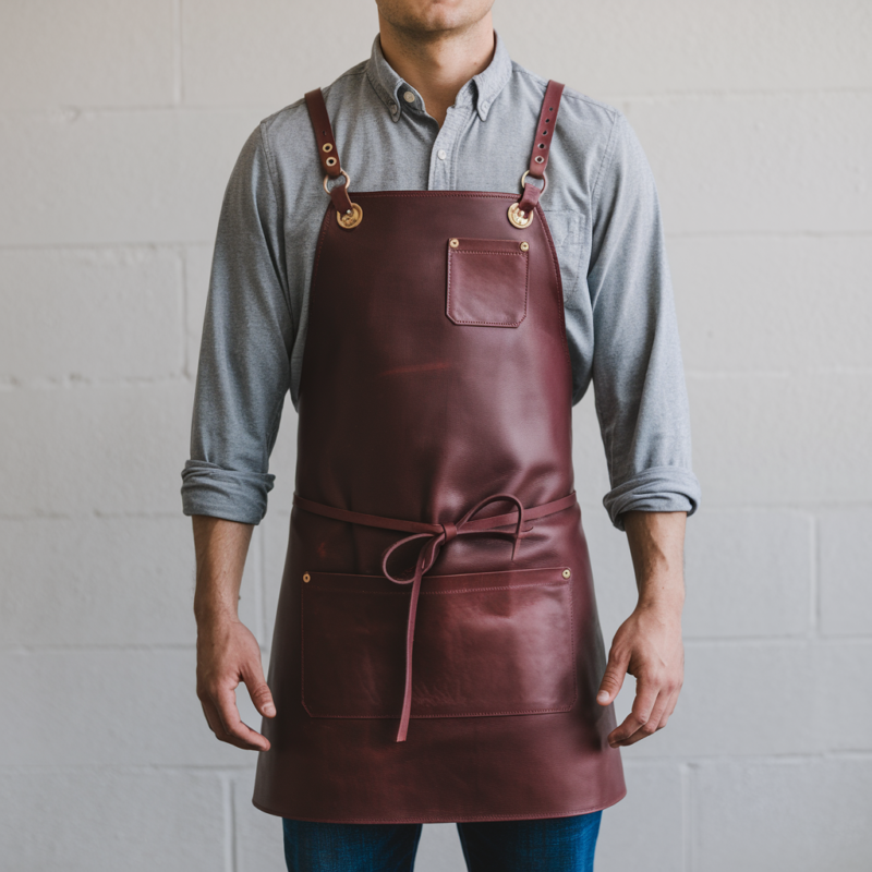thorne-2-pockets-burgundy-cowhide-leather-apron-apron-crafts