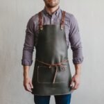 Redmond 1 Pocket Grey Cowhide Leather Apron