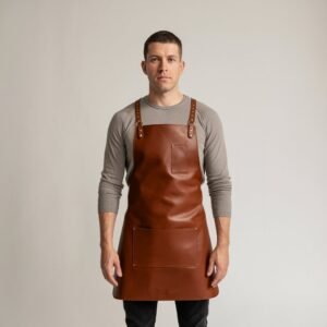 Grayson 2 Pocket Brown Cowhide Leather Apron