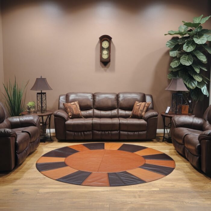 Cozy Home Accent Cowhide Leather Rug