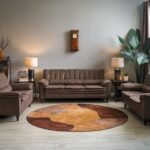 Cozy Living Space Suede Leather Rug