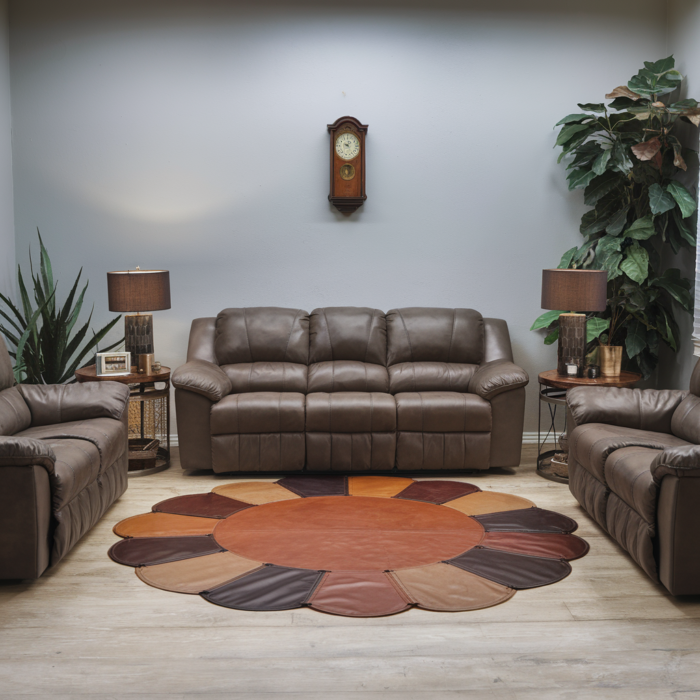 Interior Decor Piece Cowhide Leather Rug