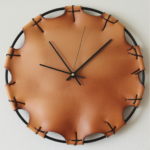 Chic Interior Vintage Leather Wall Clock