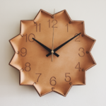 Laser Engraved Aesthetic Leather Wall Clock