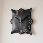 Rustic Black Heritage Leather Wall Clock