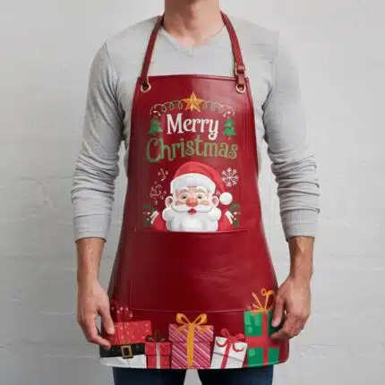 Christmas Red Eve Crazy Horse Leather Apron