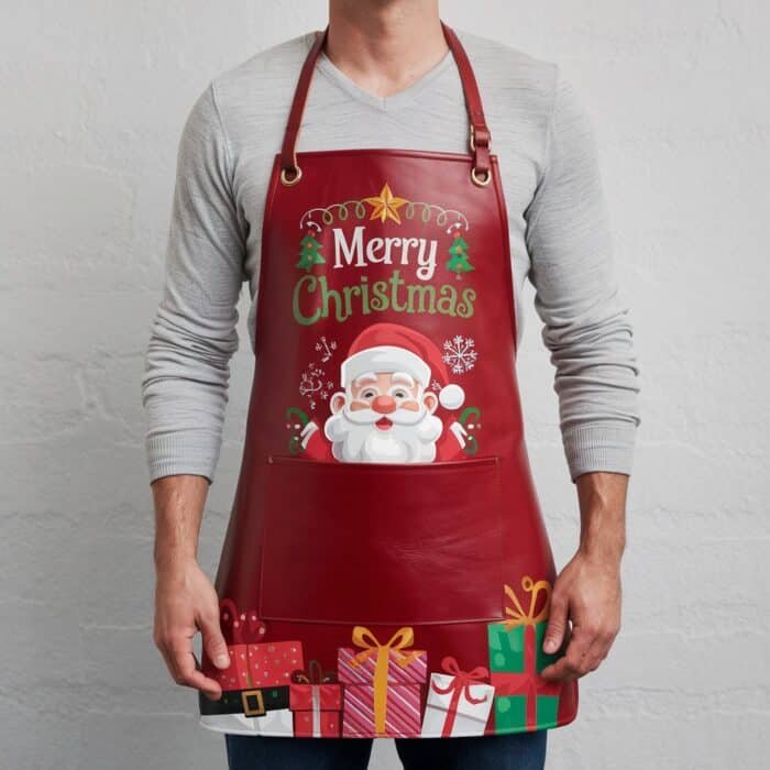 Christmas Red Eve Crazy Horse Leather Apron
