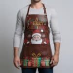 Holly Jolly Brown Crazy Horse Leather Apron