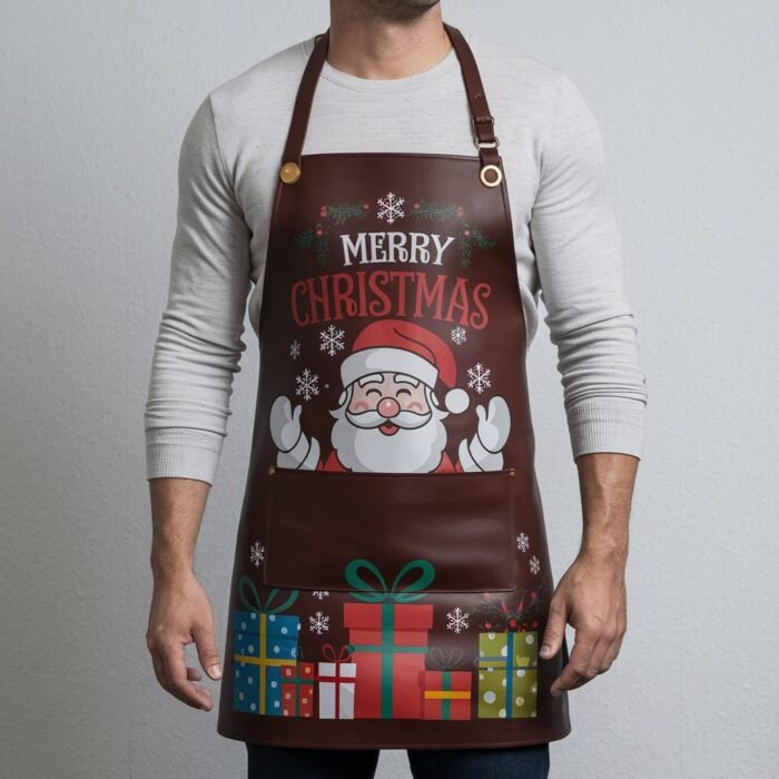 Candy Cane Craft Brown Crazy Horse Leather Apron - Image 1