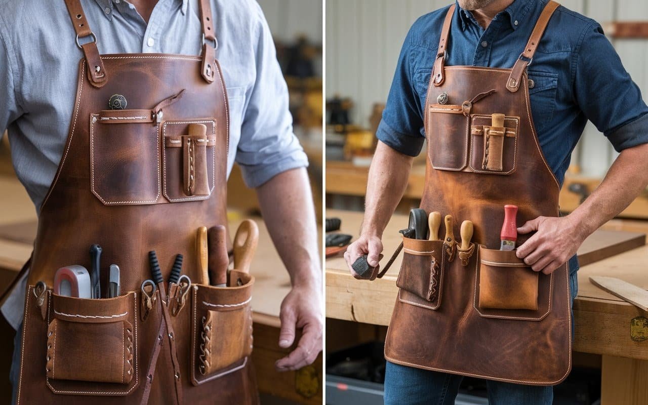 MIND-BLOWING LEATHER WORK APRON FOR PROFESSIONAL USE