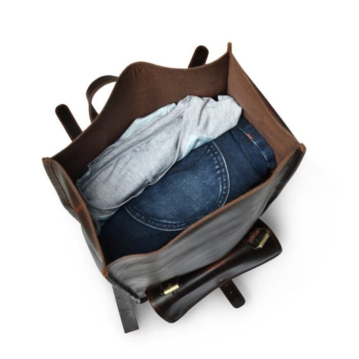 15 Leather Rolltop Backpack for Men-Premium Travel & Laptop Bag2