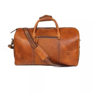 20-Inch Buffalo Leather Travel Duffle Bag