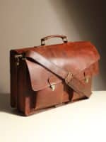 Brown Leather Satchel Messenger Bag - Vintage Laptop Bag for Men - Image 3
