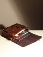 Brown Leather Satchel Messenger Bag - Vintage Laptop Bag for Men - Image 4