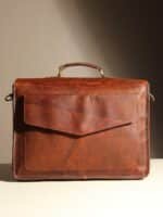 Brown Leather Satchel Messenger Bag - Vintage Laptop Bag for Men - Image 6