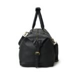 Black Leather 40L Duffle Bag-Custom Weekender Carry-On-Perfect Gift for Him