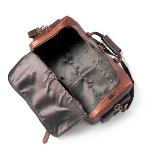 Custom Leather Overnight Bag-Full Grain Leather Weekender & Travel Bag for Men