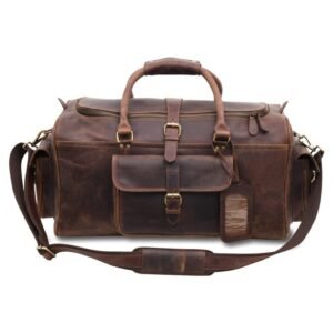 Durable Leather Travel Bag-Custom Retro Weekender for Men & Women