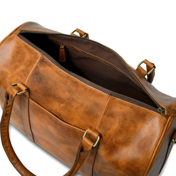High-Quality Leather Duffel Bag-Brown Gym & Travel Bag-Personalized Gift for Him