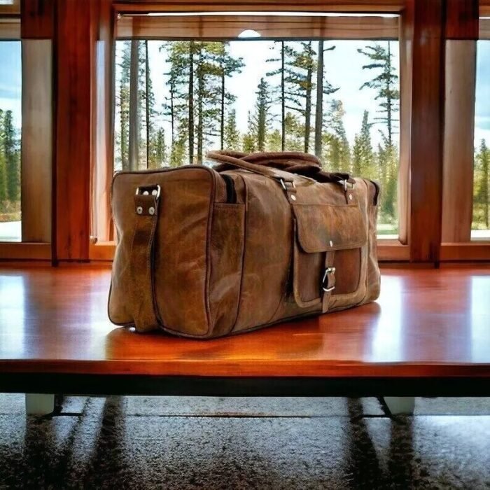 Leather Genuine Travel Men's Vintage Duffle Bag