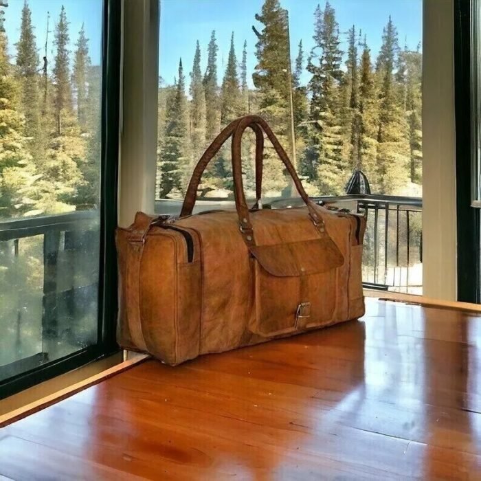Leather Genuine Travel Men's Vintage Duffle Bag