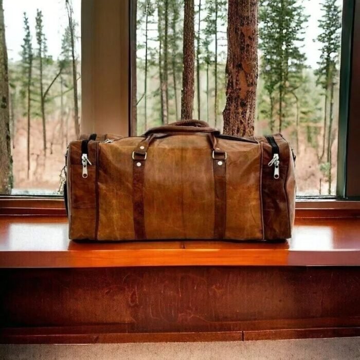 Leather Genuine Travel Men's Vintage Duffle Bag