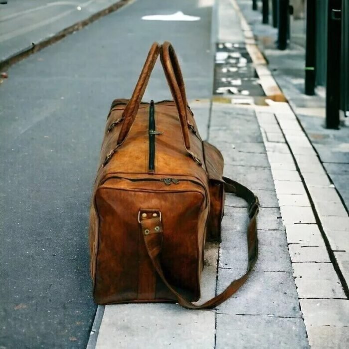 Leather Genuine Travel Men's Vintage Duffle Bag