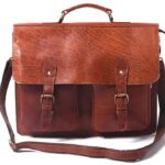 Leather Messenger Briefcase for Men- Personalized Laptop Bag