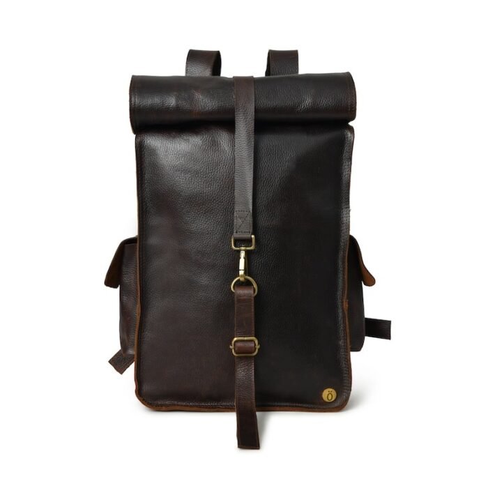 Leather Rolltop Backpack-Custom Laptop & Travel Bag for Men & Women