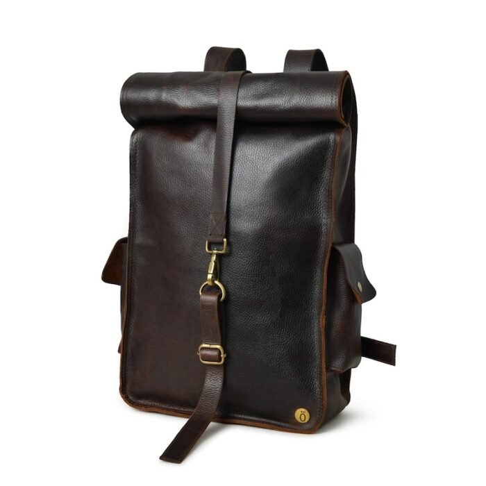 Leather Rolltop Backpack-Custom Laptop & Travel Bag for Men & Women
