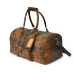 Leather Travel Duffle Bag with Shoe Pocket