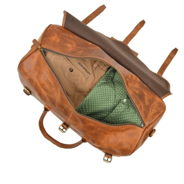 Leather travel bag for men-Handmade Brown Weekender