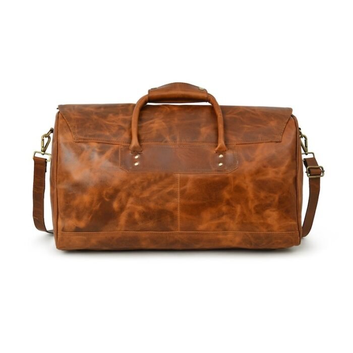 Leather travel bag for men-Handmade Brown Weekender