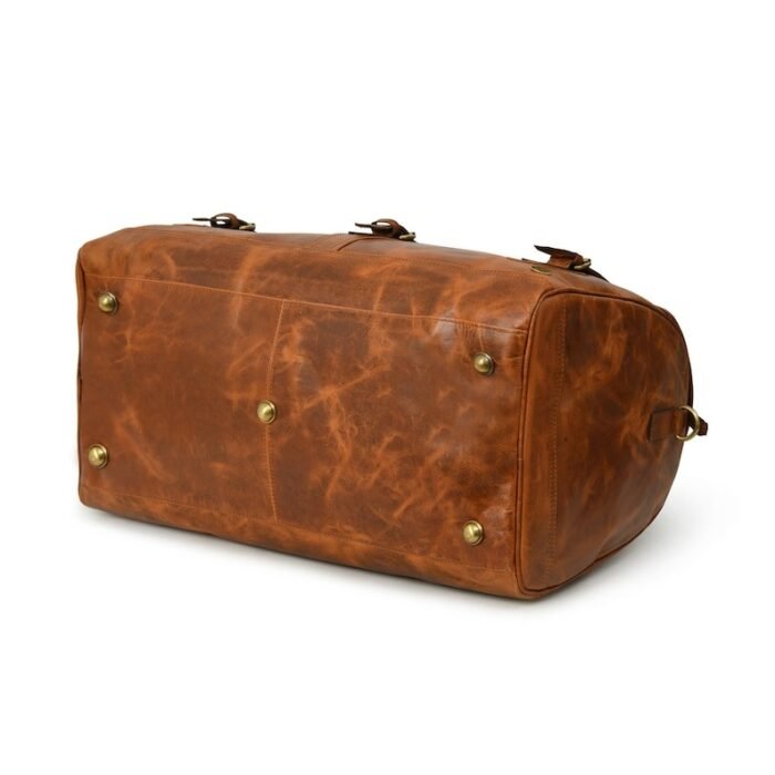 Leather travel bag for men-Handmade Brown Weekender