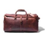 Men's Leather Weekender-Brown Duffle Bag-Classic Travel Holdall