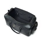 Personalized Black Leather Duffle Bag-Custom Men’s Travel Weekender-Ideal Gift for Him