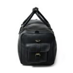 Personalized Black Leather Duffle Bag-Custom Men’s Travel Weekender-Ideal Gift for Him
