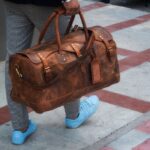 Personalized Handcrafted Full Grain Leather Weekender Bag: Retro-Style Duffel for Men and Women