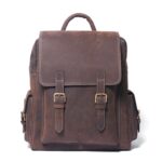 Full-grain leather Handmade rucksack Laptop compartment Adjustable straps Brass hardware