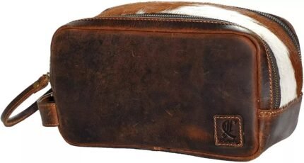 Premium Leather Buffalo Travel & Gym Duffle Bag for Men with Dopp Kit