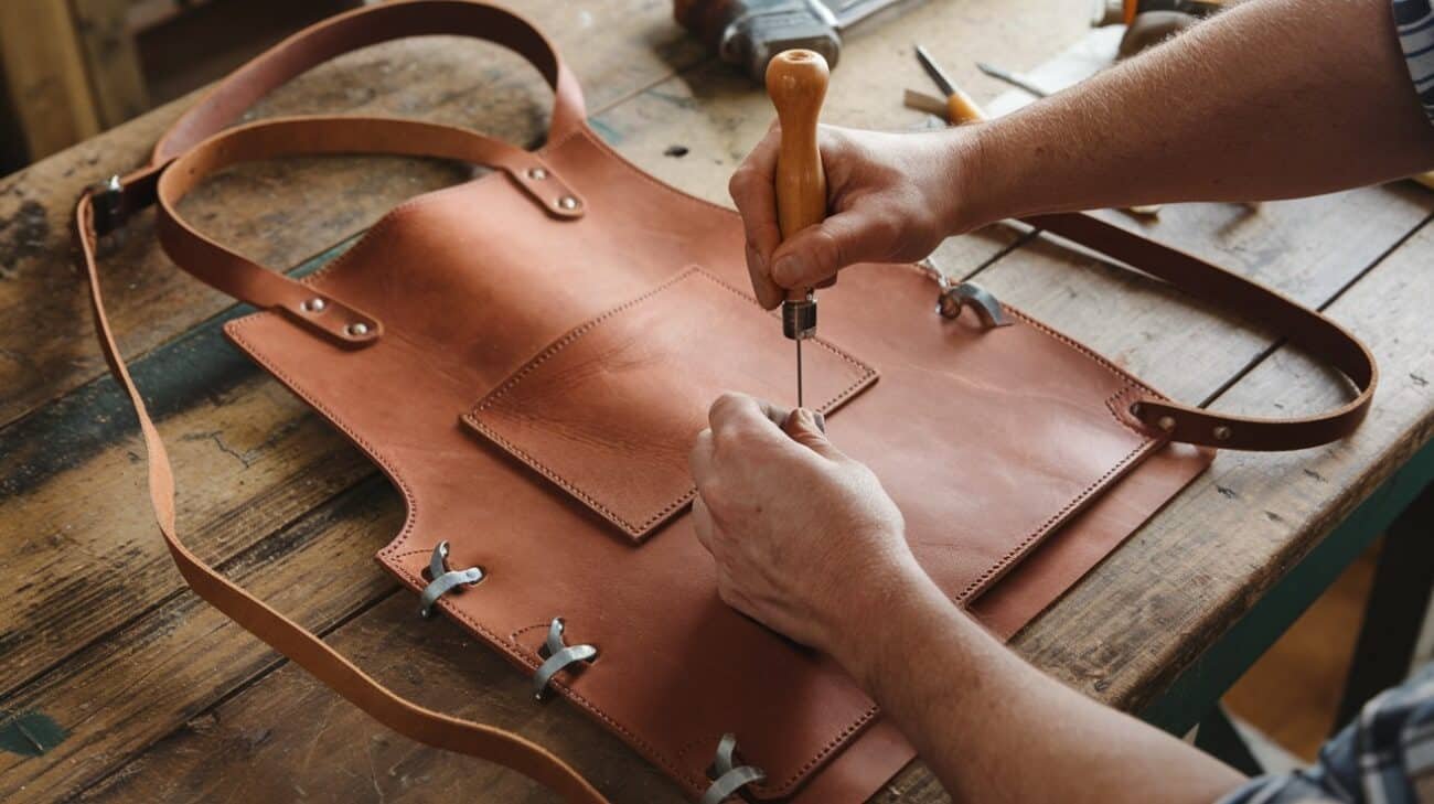 "DIY Leather Apron: Sew Without Using Pattern Pieces