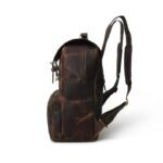 Vintage Brown Leather Laptop Backpack-Customizable Gift for Sons & Men