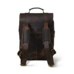 Vintage Brown Leather Laptop Backpack-Customizable Gift for Sons & Men