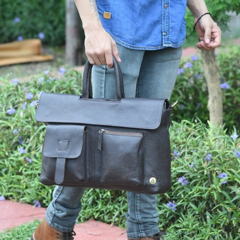 Handmade Leather Messenger Bag for Men – Personalized Gift for Him