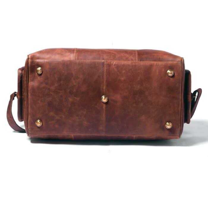 Engraved Full-Grain Leather Duffle | Monogrammed Weekender & Travel Bag - Image 8