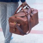 Men's Brown Leather Duffle Bag Handmade Leather Weekender Travel Bag