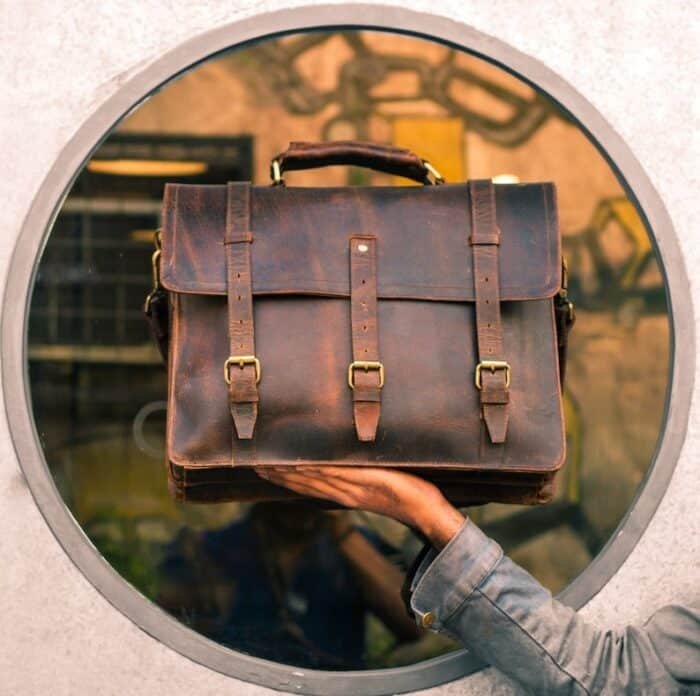 Personalized Leather Messenger Bag for 15" Laptop - Premium Leather Satchel Briefcase - Image 4